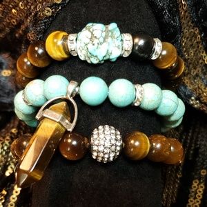 Custom Gemstone Bracelet Trio